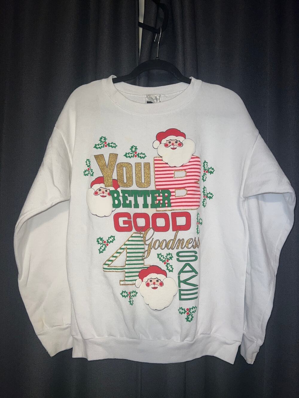 Ugly Christmas Sweater Xmas Sweatshirt Crewneck Size Large Vintage